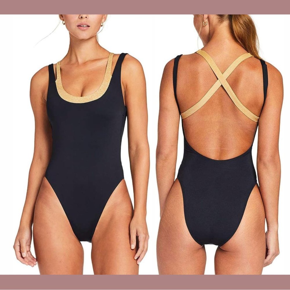NWT $190 Vitamin‎ A [ Small 6 ] Stardust Layer High Leg One Piece Swimsuit